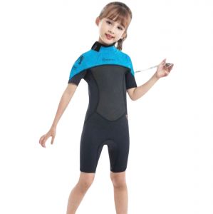 Áo bơi giữ nhiệt bé gái xanh dương dày 2.5mm