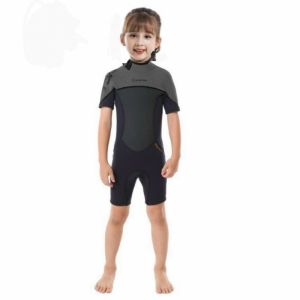 Áo bơi chống lạnh tay ngắn xám dày 2.5mm